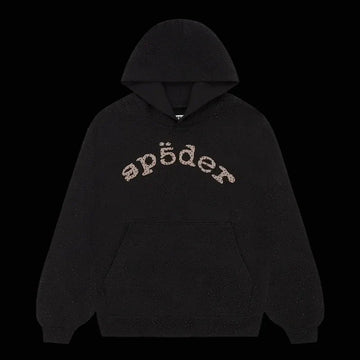 Rhinestone Sp5der Hoodie Black